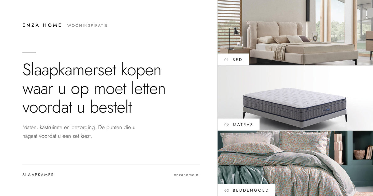 Slaapkamerset van Enza Home met bed, matras en beddengoed