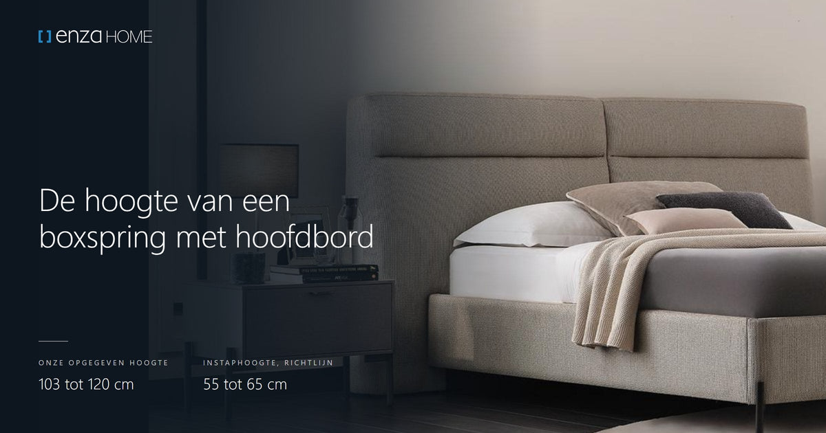 Berta boxspring met gestoffeerd hoofdbord in beige, met nachtkastje en bedlamp