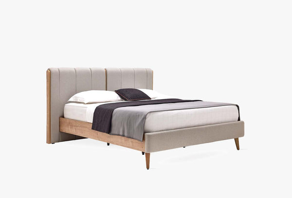 Polka Bed Incl. Hoofdbord 160X200 Licht Groen Linnen stof