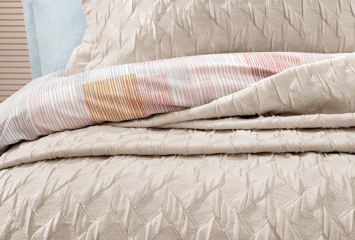 Lennox Beige Bed Sprei Eenpersoons - foto 3