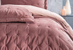Vals Oudroze Fluweel Bed Sprei Seti Tweepersoons - foto 3