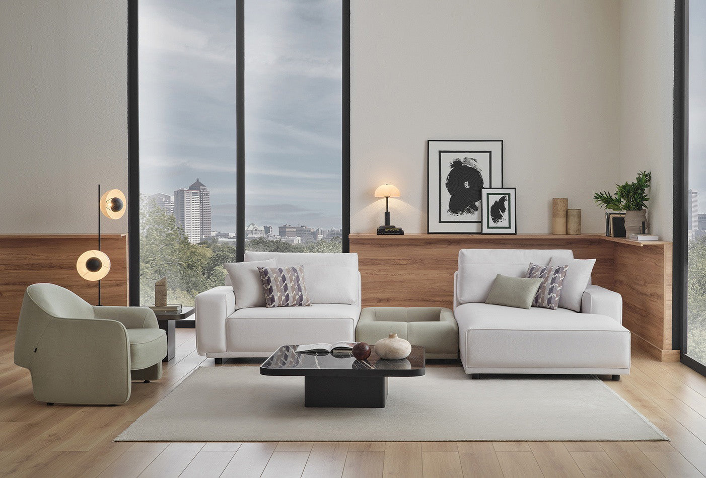 Mesta Modulair Hoekbank Combinatie Rechts Creme - foto 5