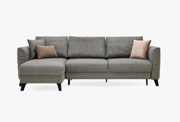 Grace Hoekbank met Slaapfunctie Large Fluweel 14211 Bruin-Groen