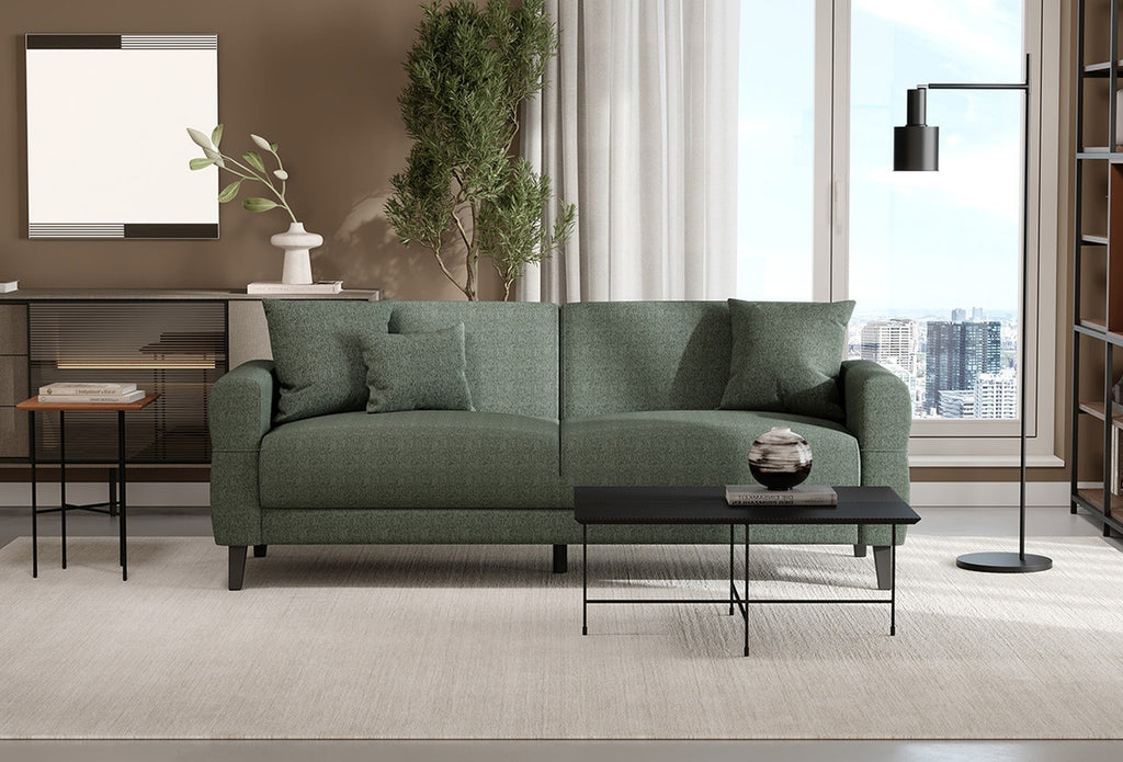 Astera Plus 3-Zitsbank met slaapfunctie Chenille Amandel Groen - foto 4