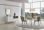 Legato Dressoir OAK poten Eettafel Vast Cordell Eetkamerstoel 4 Stuks Kleur Wit