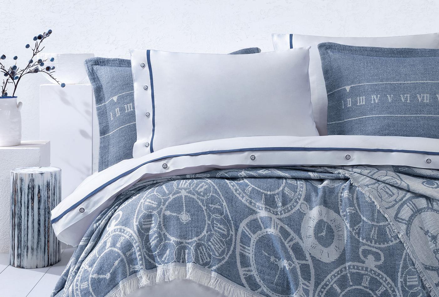 Asral Indigo met bedsprei Dekbedovertrekset Uitzetset Eenpersoons - foto 5