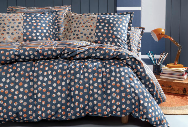 Zoey Marineblauw Dekbedovertrekset Eenpersoons