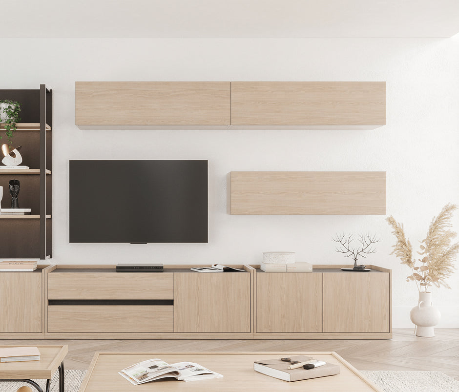 Terra TV-meubel Bovenmodule met Opklapdeur Licht Eiken