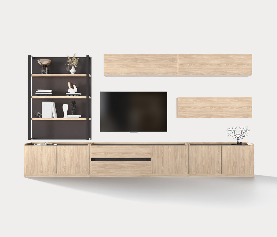 Terra TV-meubel Bovenmodule met Opklapdeur Licht Eiken