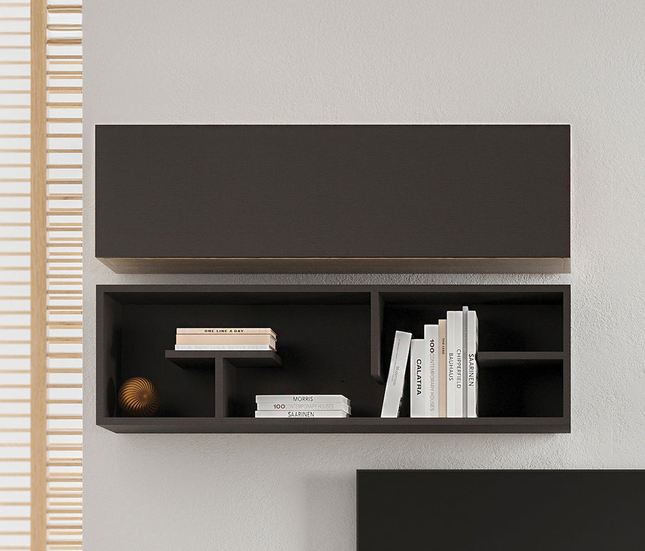 Terra TV-meubel Bovenmodule met Opklapdeur Zwart