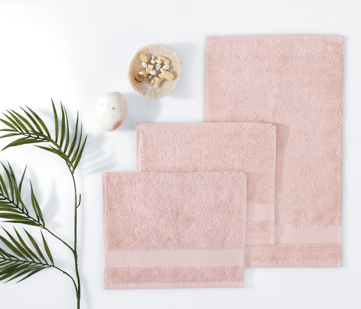 Essentials Gastendoekjes Set van 3 Poederroze