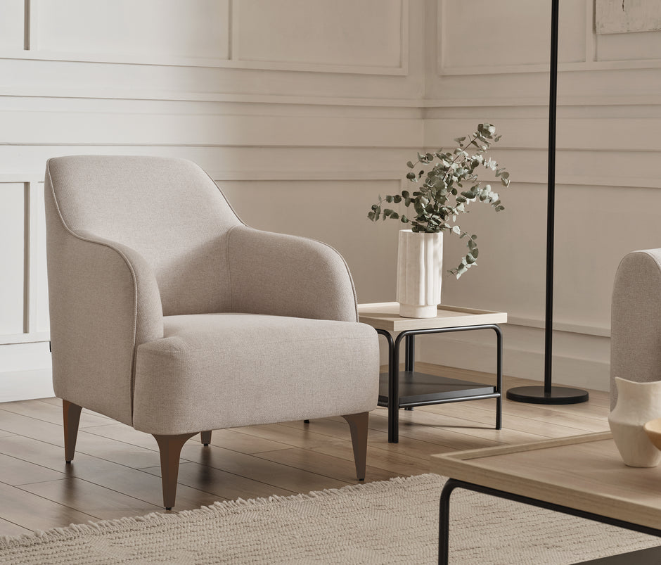 Paloma Fauteuil Linnen Look Creme