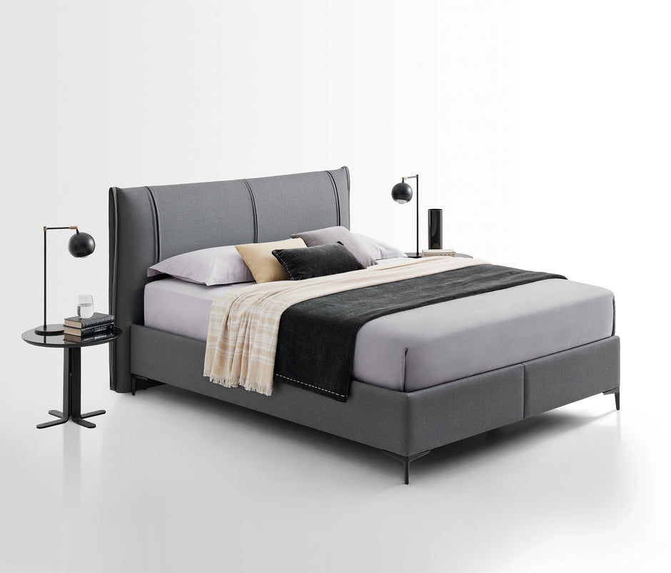 Lisbon & Tesla Power Boxspring en Hoofdbord 2-delige Set Grijs