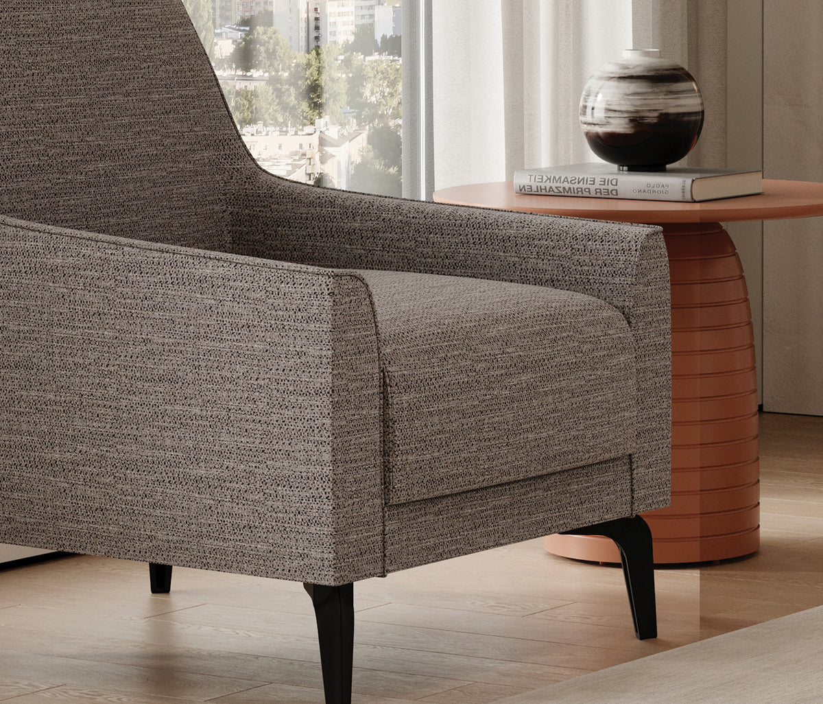 Cante Huisdiervriendelijke Fauteuil Fluweel Bruin - foto 3
