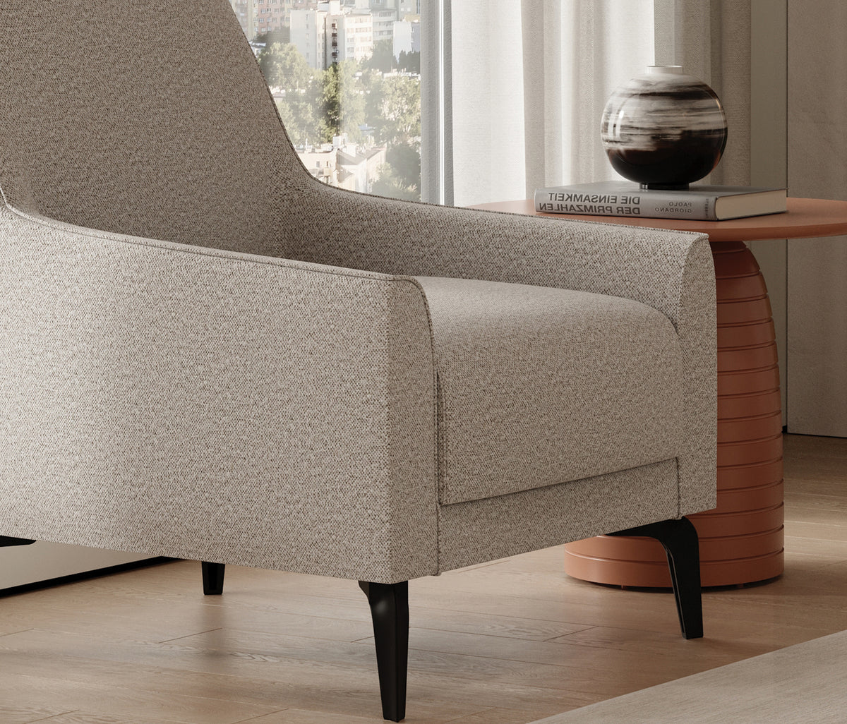 Cante Huisdiervriendelijke Fauteuil Fluweel Lichtgrijs - foto 3