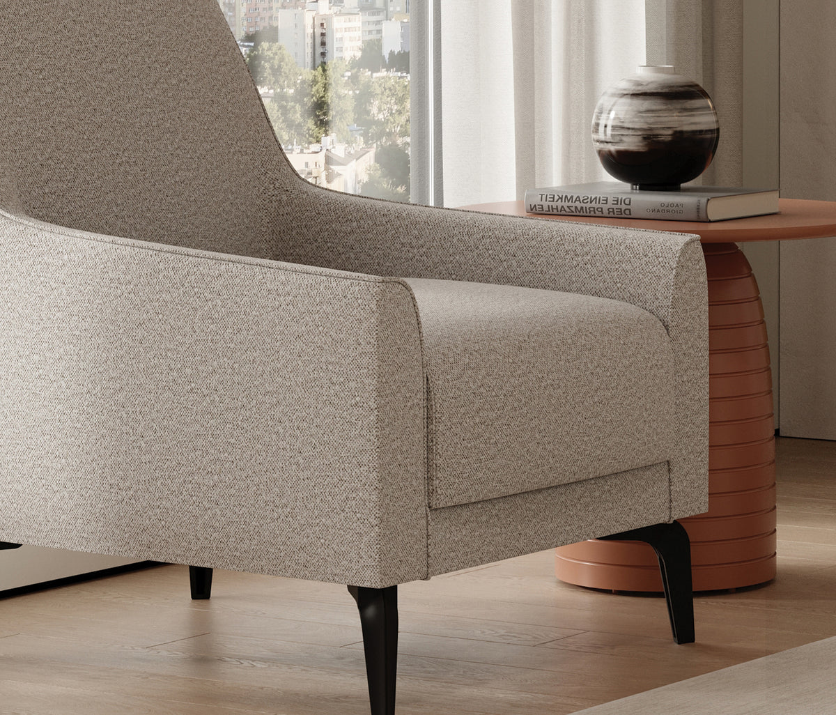 Cante Huisdiervriendelijke Fauteuil Fluweel Zand - foto 3