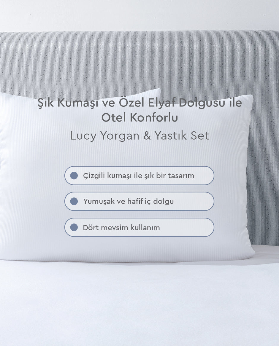 Lucy Dekbed en Kussen Set Wit 155x215 cm