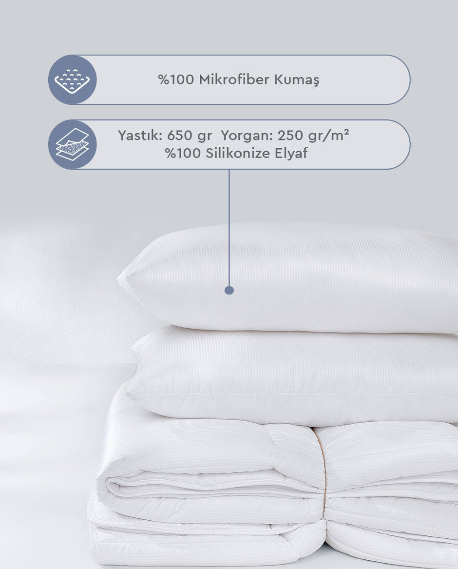 Lucy Dekbed en Kussen Set Wit 155x215 cm