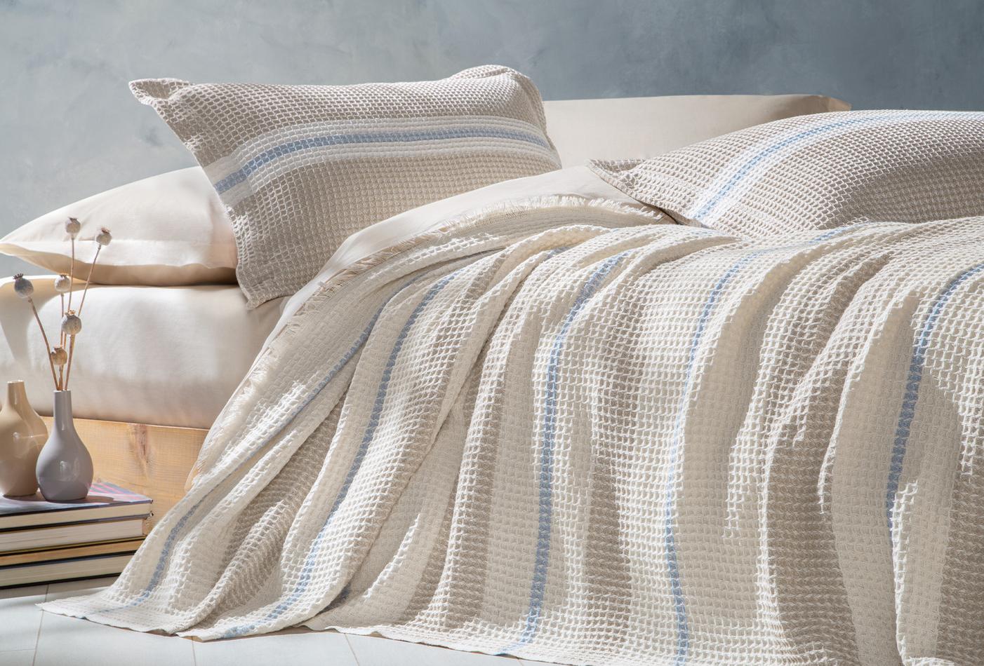 Recta Beige Pique Bed Sprei Seti Eenpersoons - foto 3