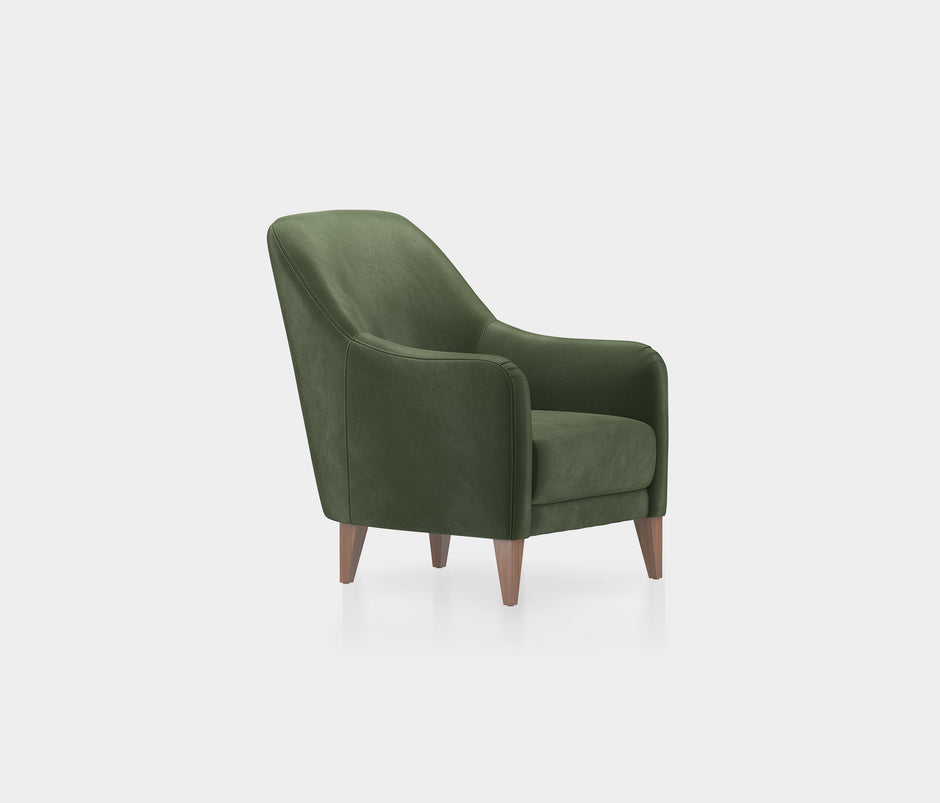 Fiore Fauteuil Mohair Look Donkergroen