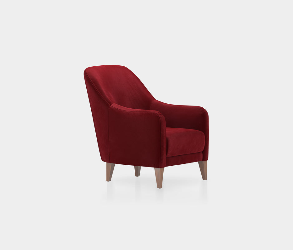 Fiore Fauteuil Fluweel Wijnrood