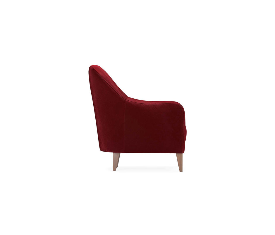 Fiore Fauteuil Fluweel Wijnrood
