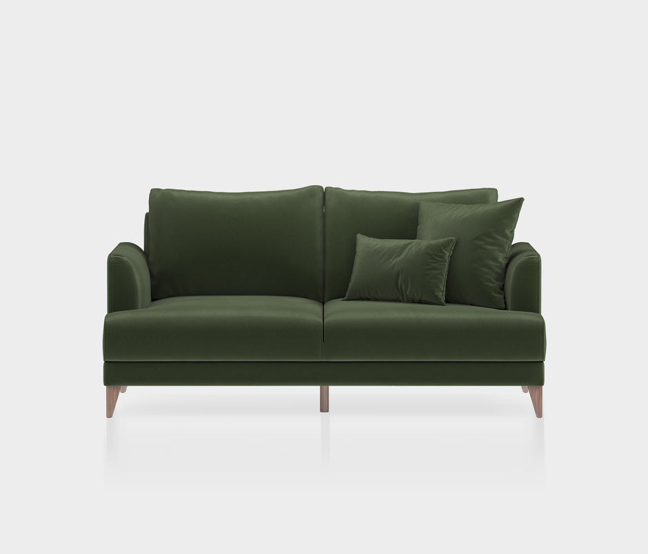 Fiore 2-zitsbank met Slaapfunctie Mohair Look Donkergroen