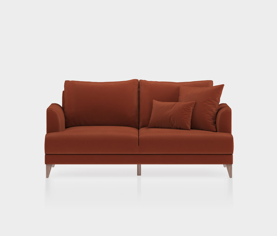 Fiore 2-zitsbank met Slaapfunctie Mohair Look Oranje