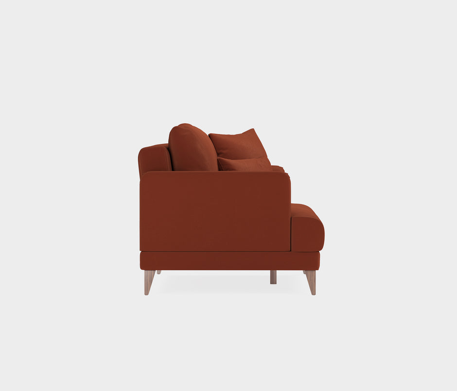 Fiore 2-zitsbank met Slaapfunctie Mohair Look Oranje