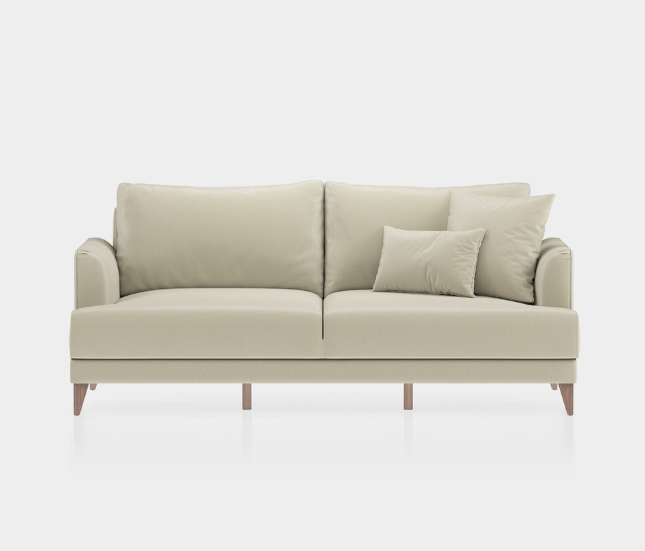 Fiore 3-zitsbank met Slaapfunctie Mohair Look Creme