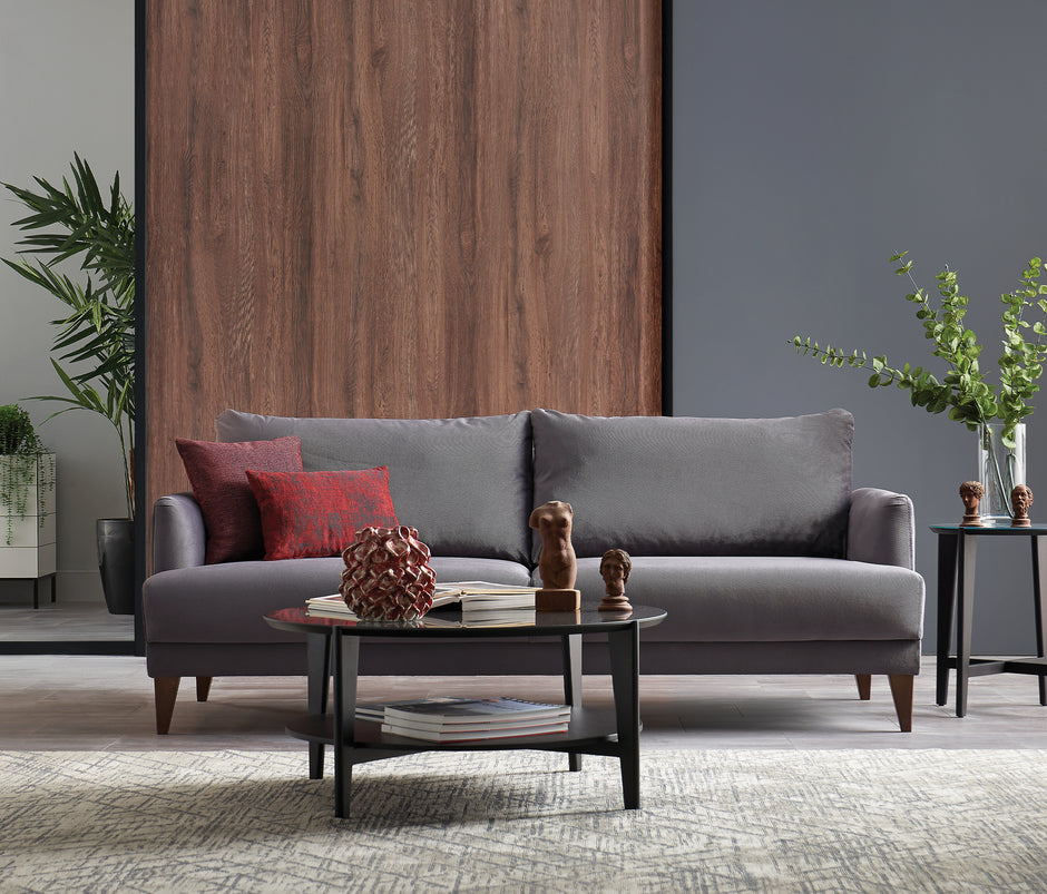 Fiore 3-zitsbank met Slaapfunctie Mohair Look Creme