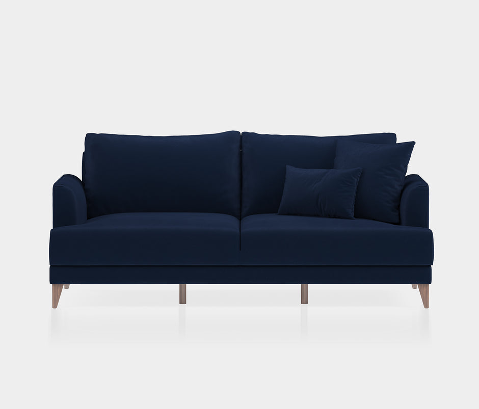Fiore 3-zitsbank met Slaapfunctie Mohair Look Marineblauw