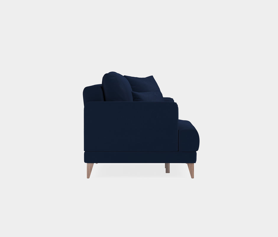 Fiore 3-zitsbank met Slaapfunctie Mohair Look Marineblauw