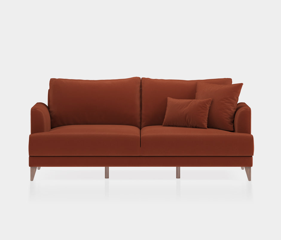 Fiore 3-zitsbank met Slaapfunctie Mohair Look Oranje
