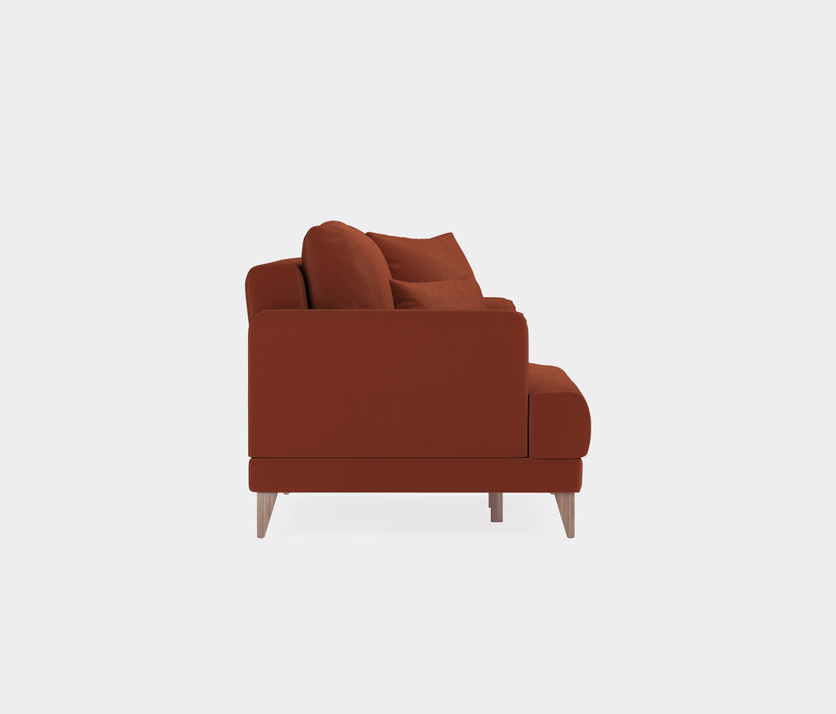 Fiore 3-zitsbank met Slaapfunctie Mohair Look Oranje