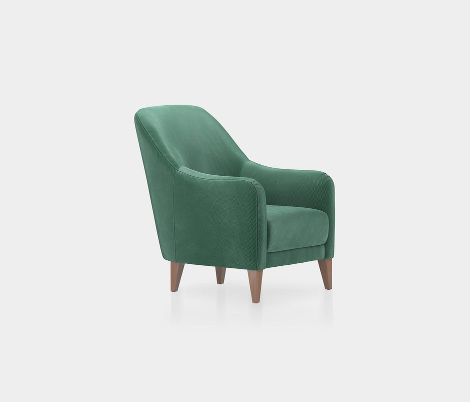 Fiore Fauteuil Fluweel Aquagroen