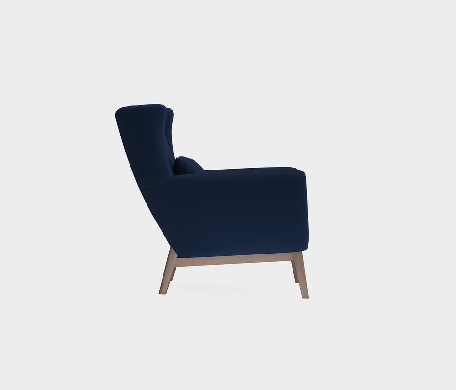 Netha Fauteuil Mohair Look Marineblauw