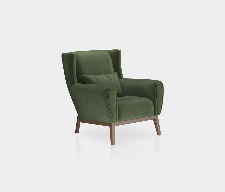 Netha Fauteuil Mohair Look Donkergroen