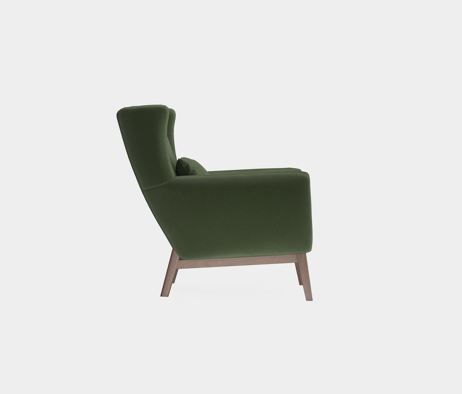 Netha Fauteuil Mohair Look Donkergroen