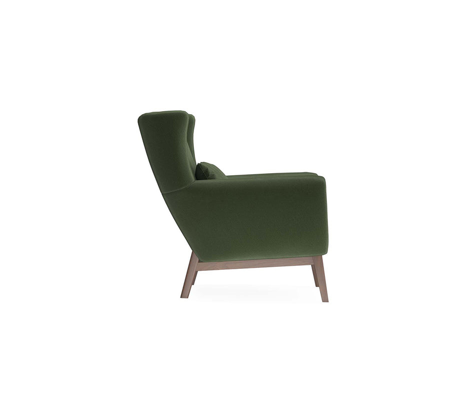 Netha Fauteuil Mohair Look Donkergroen