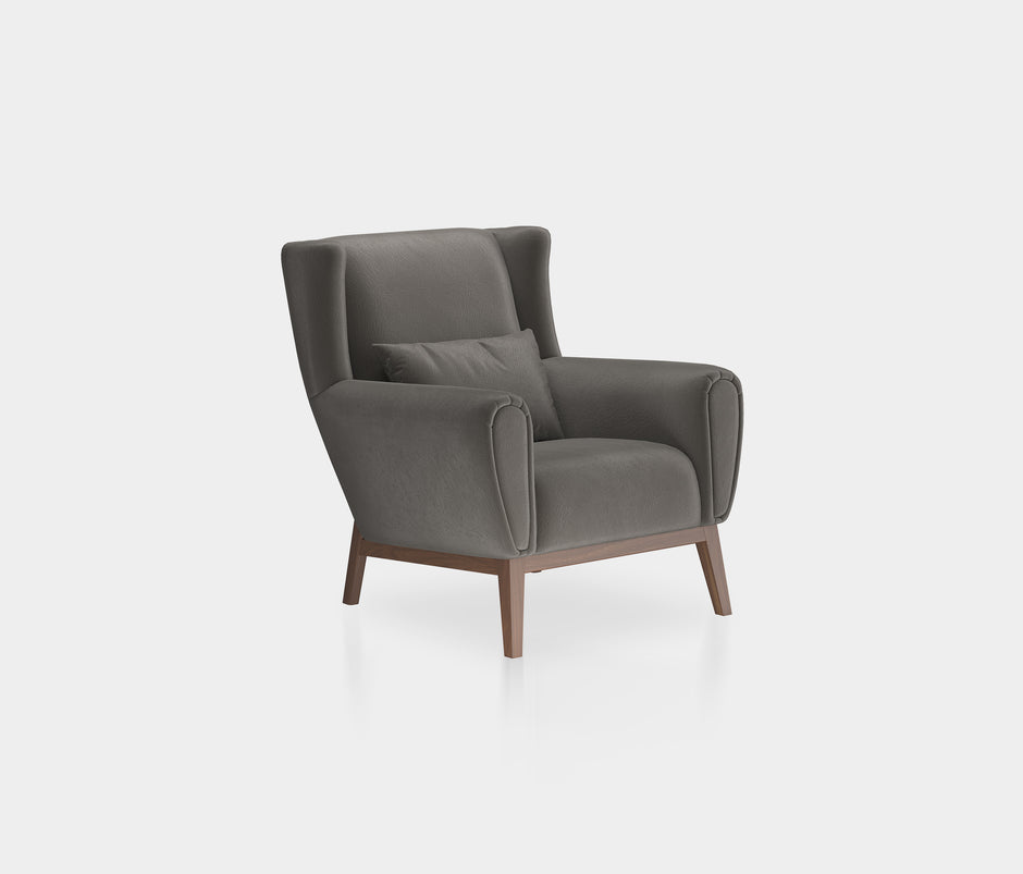 Netha Fauteuil Mohair Look Donkergrijs