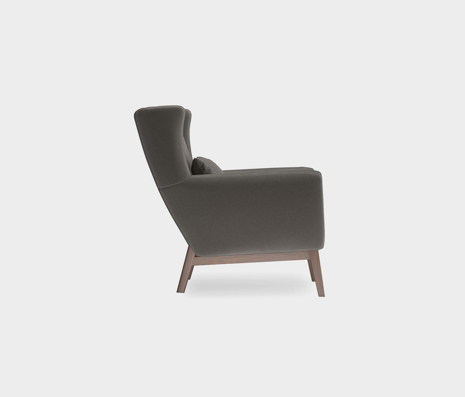 Netha Fauteuil Mohair Look Donkergrijs