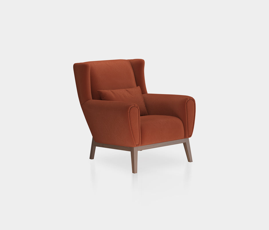 Netha Fauteuil Mohair Look Oranje