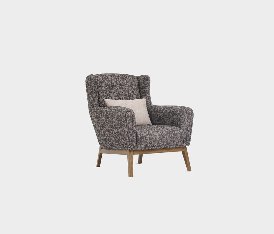 Netha Fauteuil Linnen Look Zwart