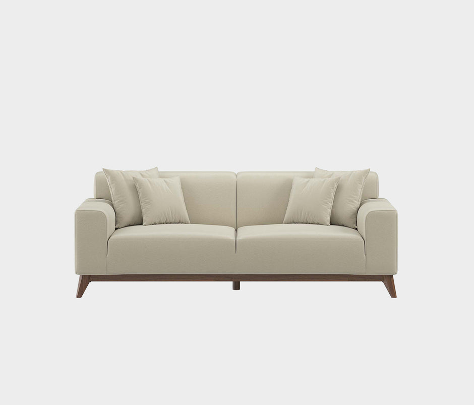 Netha 2-zitsbank Mohair Look Creme
