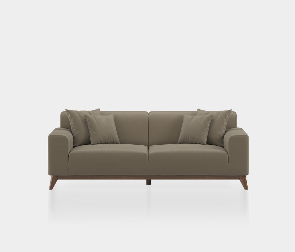 Netha 2-zitsbank Mohair Look Cappuccino