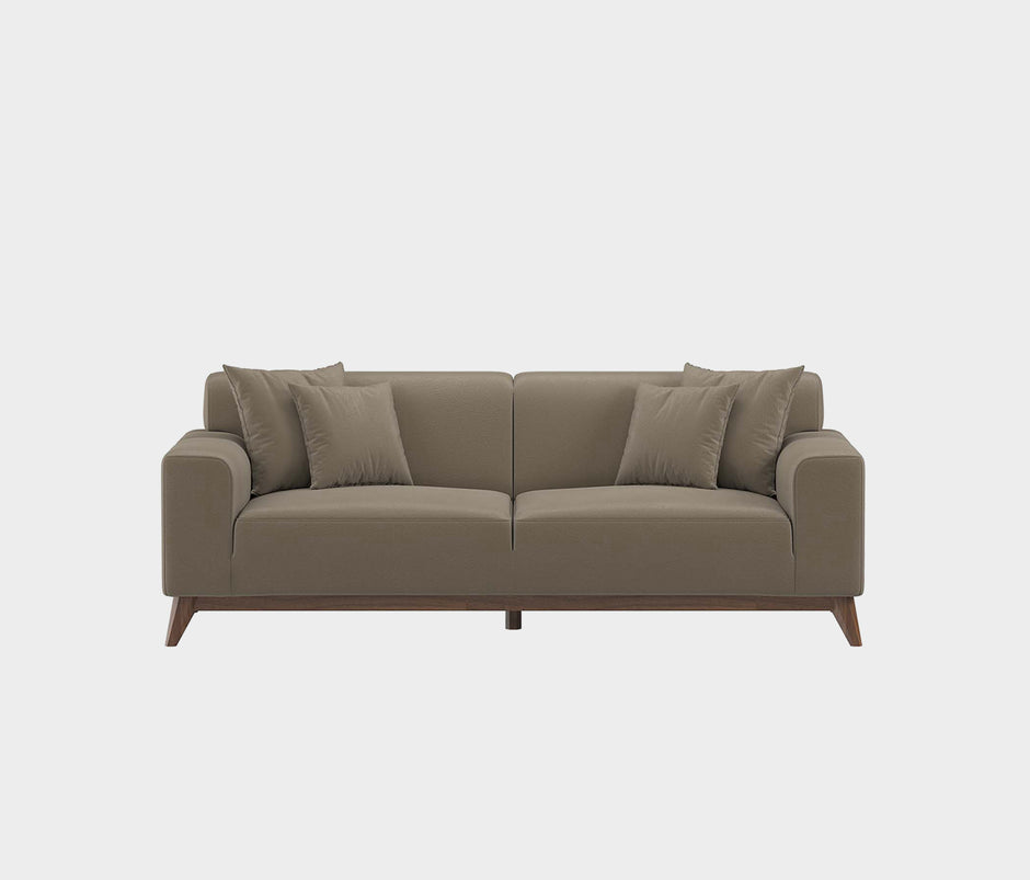 Netha 2-zitsbank Mohair Look Cappuccino