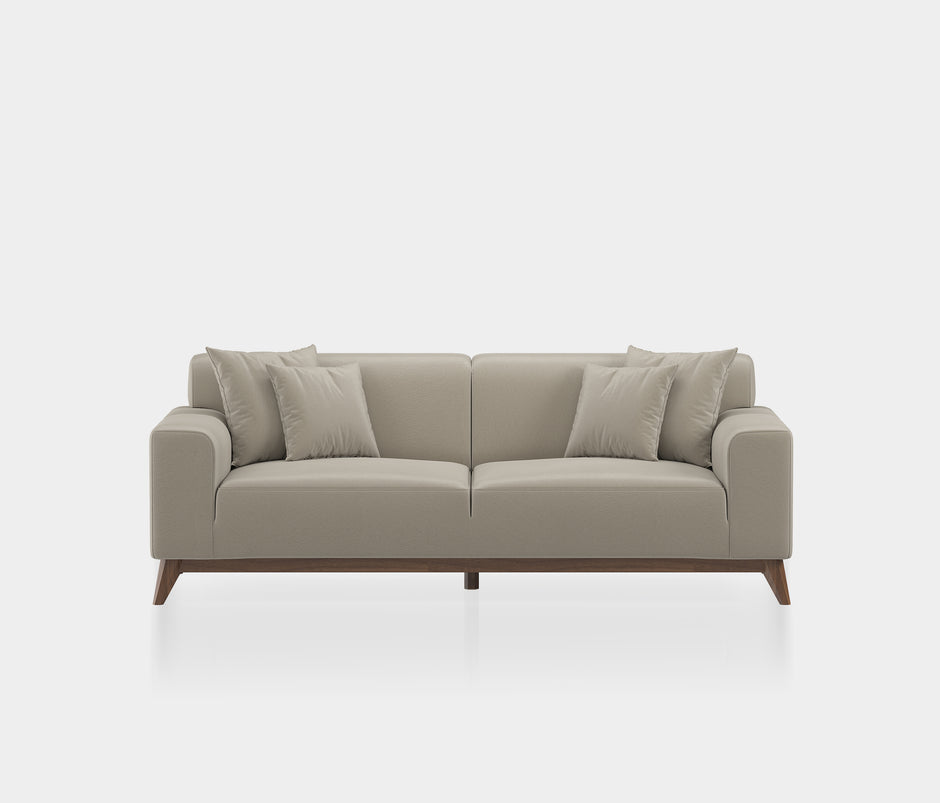 Netha 2-zitsbank Mohair Look Taupe
