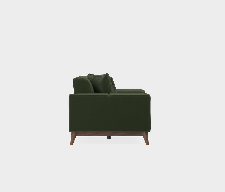 Netha 2-zitsbank Mohair Look Donkergroen