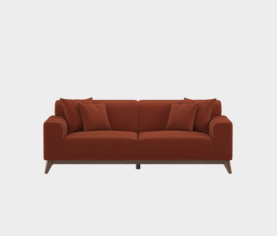 Netha 2-zitsbank Mohair Look Oranje